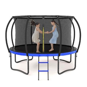 12FT Outdoor Trampoline Big Stable Trampoline With Inner Safety Enclosure Net, Ladder, PVC Spring Cover Padding - 1 of 4