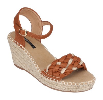 GC Shoes Cati Woven Espadrille Comfort Slingback Wedge Sandals