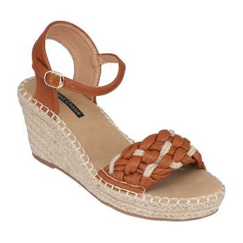 GC Shoes Cati Woven Espadrille Comfort Slingback Wedge Sandals