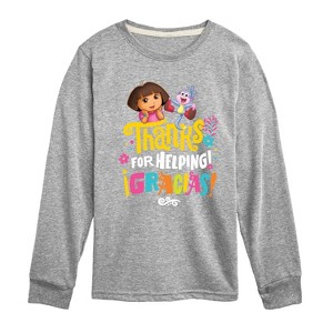 Boys' - Dora the Explorer - Boots Thanks For Helping Long Sleeve Graphic T-Shirt - 1 of 3