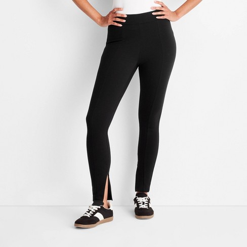 Women s High waisted Slim Fit Ankle Ponte Leggings A New Day Black Xs Target