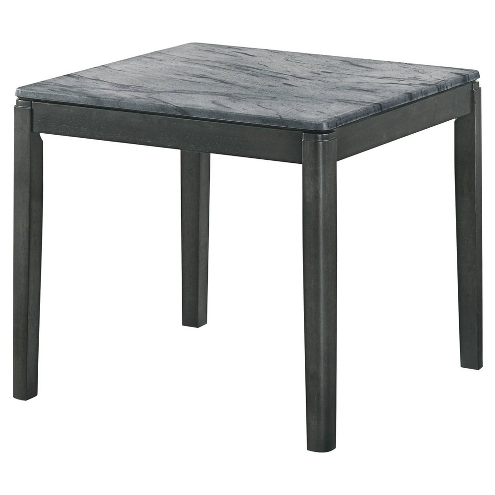 Photos - Dining Table Mozzi End Table with Faux Marble Top Gray/Black - Coaster