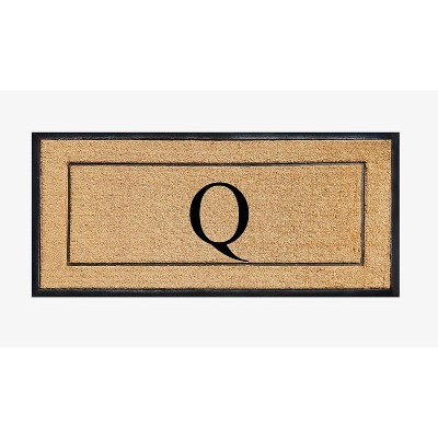 A1HC Natural Coir and Rubber Backing Monogrammed Door Mat, Anti-Shed Entry Doormat