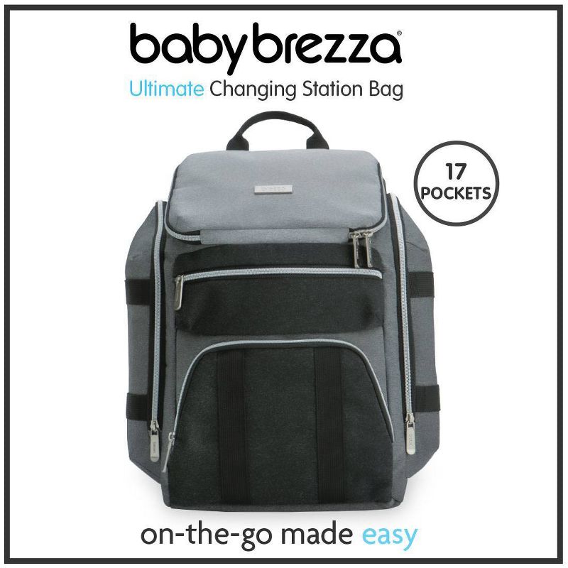 Baby Brezza Changing Station Diaper Bag - Gray, 3 of 12