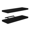 FurnitureR Floating Shelves, Wall Shelves for Home Decor, Rustic WallMounted Display Ledge for Bedroom, 23.62 Inch Wide, Set of 2, Black - 4 of 4
