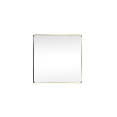 Elegant Lighting Soft corner metal square mirror 42x42 inch in Brass