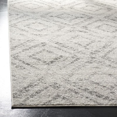 Gray Hand-Knotted Synthetic 8' x 10' Rectangular Rug
