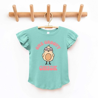 The Juniper Shop One Groovy Chick Toddler Flutter Sleeve Tee