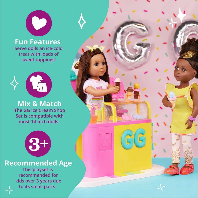 Glitter Girls Ice Cream Shop Accessory Playset for 14&#34; Dolls, 5 of 13