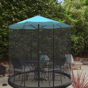 Nature Spring Patio Umbrella Bug Net -Fits 10-11' Umbrellas - Black - 1 of 4