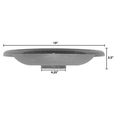 Terra Cotta Fiber Clay Birdbath Bowl with Etched Rim