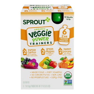 Sprout Foods Organic Toddler Flavor Introduction Kit to Veggies Baby Food Pouches - 12oz/6pk