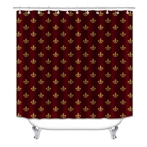 Fleur De Lys Pattern Shower Curtains for Bathroom Waterproof Fabric Bath Curtain Durable Soft Stylish Bathroom Decor 72x72 Inch - 1 of 1