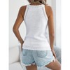 Cute Summer Tops for Women Lightweigt Crochet Sweater Tank Tops Crew Neck Ruffle Cuff Wide Strap Sweater Knit Cami Tops Summer Caual Tops - 2 of 4