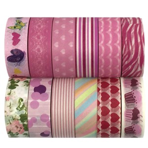 Wrapables Washi Tapes Decorative Masking Tapes, Set of 12 - 1 of 4
