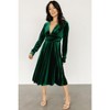 Women's Mini Dress V Neck Overlap Collar Long Sleeve A Line Fall Dress - 3 of 4