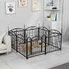 Gulches Black Collapsible Dog Playpen with 8 Micro - Arched Heavy Duty Panels 24" H, Indoor/Outdoor Use for Large, Medium & Small Breeds - 3 of 4