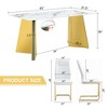 ModernLuxe 7 PCS Dining Table Set for 6, Modern Dining Set with 6 Upholstered Dining Chairs & Gold Stainless Steel Butterfly Legs, Black/White - 3 of 4