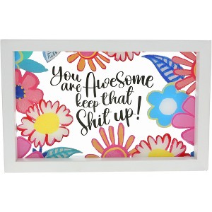 Pavilion Gift Company - You Are Awesome - 8.5" x 5.5" Framed Glass Plaque - Wall Sign Panels - 1 of 4