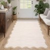 Washable Rug Modern Scalloped Rug Non Slip, Neutral Indoor Carpet - 2 of 4