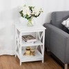 Costway 2PC 3-Tier Nightstand End Table Storage Display Shelf Living Room Furni White - 4 of 4