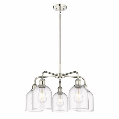 Bella - 5 Light Stem Hung Chandelier In Industrial Style-15 Inches Tall and 23.5 Inches Wide