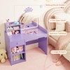 Kids Vanity with Mirror, 2 in 1 Princess Vanity Set Toddler Vanity Table & Chair Set with Open Bookshelf, Storage Cabinet & Shelves for Girls - 4 of 4