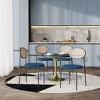 LeisureMod 5-PC Dining Set - 36" Round Dining Table Black MDF Top & Gold Base, 4 Velvet Dining Chairs in Black Steel Legs - 2 of 4