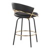 Fixed-Height 360° Swivel Counter Stools with Upholstered Seats and Metal Frame (Set of 2) for Kitchen or Bar Area - 4 of 4