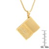 Steeltime Stainless steel our father prayer book pendant. Color Options: Silver, Gold, Black, Rose Gold - 3 of 4