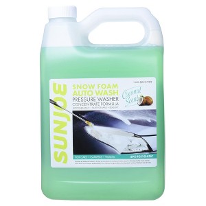 Sun Joe Premium Snow Foam Coconut Scent Car Wash Soap & Cleaner, Can Be Used On Vinyl, Aluminum, Wood, & Brick, Removes Dirt & Grime, 1 Gallon - 1 of 4