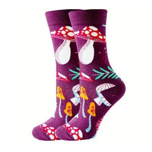 Mushroom Pattern Socks (Women's Sizes Adult Medium) from the Sock Panda - 1 of 4