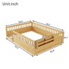 Gulches Full Montessori Wood Floor Bed Frame with High Rails, LED Light & Storage Shelf, Natural - 4 of 4