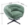 Ridstar Upholstered Modern Metal Chenille & Accent Chair with Cushion, Fluid 360 Degree Swivel For Reading, Living Room-Green - 2 of 4