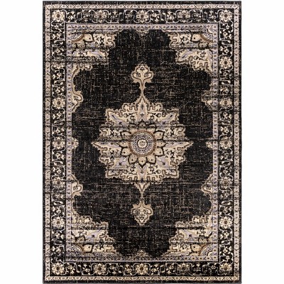 Hauteloom Lostwithiel Black Medallion Rug