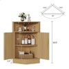 Corner Storage Cabinet with Fluted Door and Open Shelf, Space Saver - 2 of 4