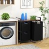 Costway Laundry Basket Organizer Freestanding Dirty Clothes Hamper w/ Shelf & 3 Pull-Out Removable Bags for Laundry Room Bathroom Dorm - 4 of 4