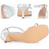 BLISSFUL STEP Women's Square Toe Ankle Strap Kitten Heel Sandals - 3 of 3