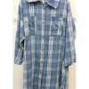 Women's PLAID FRINGE EDGE BUTTON DOWN TUNIC TOP - Venti6 - 3 of 4