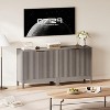 31.5"Fluted Sideboard Buffet Cabinet with Storage,Modern Accent Credenza with Adjustable Shelf and Wood Legs for Living Room,Dining Room,Kitchen - 4 of 4