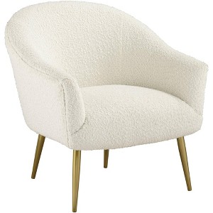 55 Downing Street Lina White Sheep Accent Chair with Gold Legs - 1 of 4