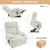 Oversized Power Lift Recliner Chair with Remote and Footrest,Wide Electric Sofa for Elderly with Side Pocket-Baofuwish - 4 of 4