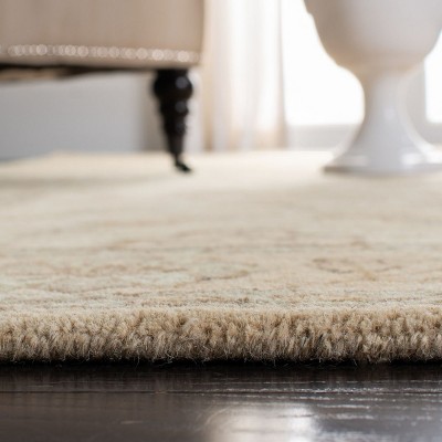 Ivory and Light Gold Hand-Tufted Wool Area Rug 4' x 6'