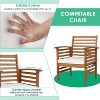 FDW Patio Sofa Set 2-Piece Acacia Wood Outdoor Patio Conversation Set, Natural - 4 of 4