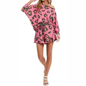 Women's Pebbles Leopard Print Lounge Boatneck Top - BluIvy - 1 of 4
