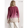 Slickblue Plus Size Long Sleeve Cotton Top, Ombre Print with Raw Hem and Front Gathering, Camel/Red, XL-2XL - 4 of 4