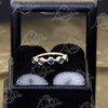 Jewelry Avalanche 14K Gold 5-stone Bezel set Blue Sapphire Nose Hoop, 8mm, 20G Nose Ring - 3 of 4