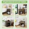 Dyonery Fluted Modern Farmhouse Nightstand Wooden Bedside Table with Drawer Storage Gray Oak - 4 of 4