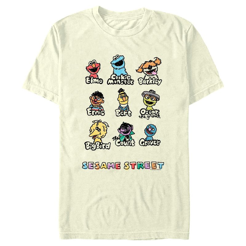 Men's Sesame Street Sketched Characters T-Shirt, 1 of 5
