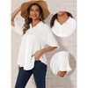 INSPIRE CHIC Women's Casual Babydoll Half Sleeve Turndown Collar Ruffle Hem Button Down Blouse - 2 of 4